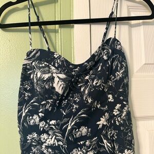 Abercrombie & Fitch Blue Floral Spaghetti Strap Dress